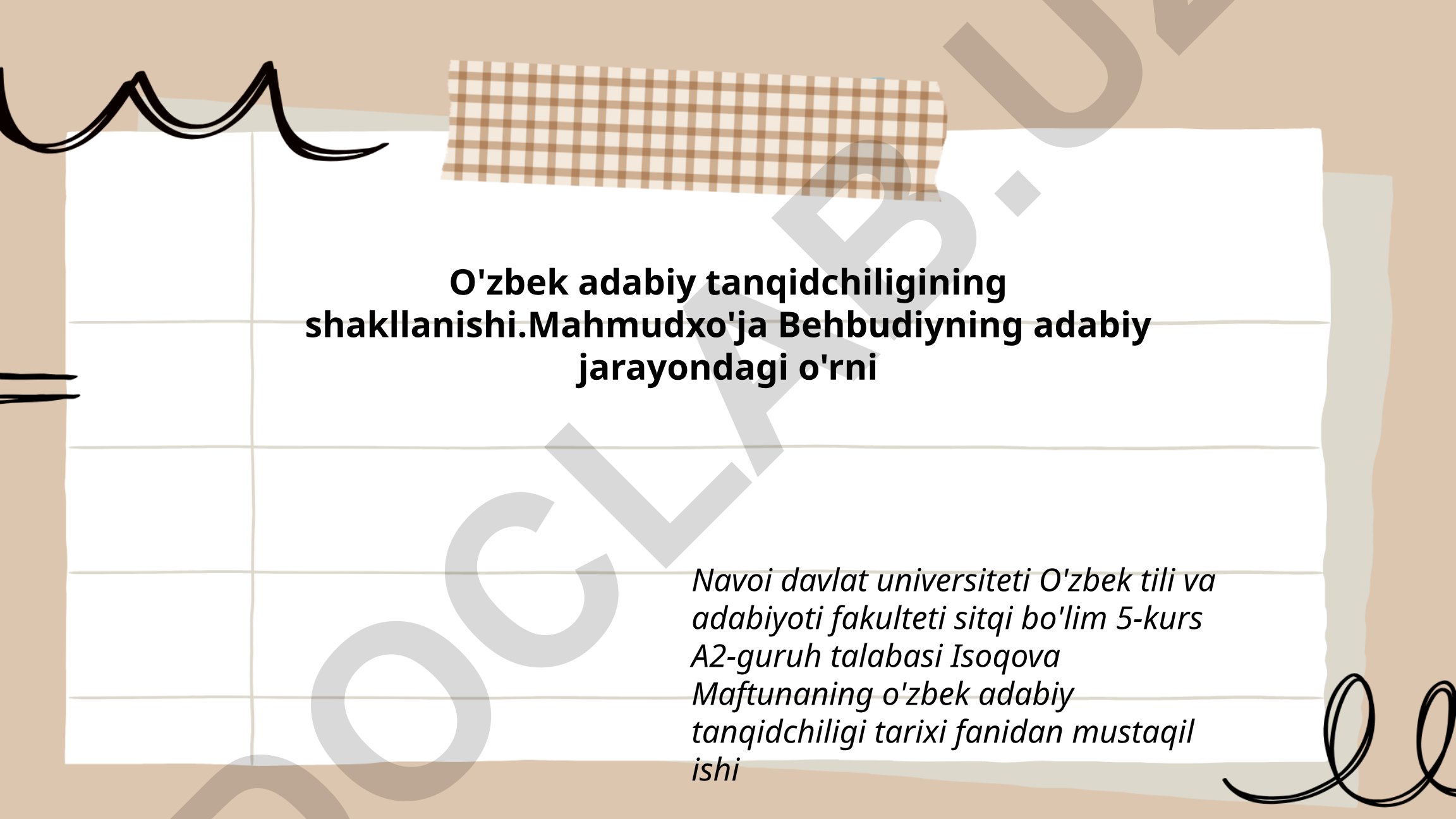 O'zbek adabiy tanqidchiligining shakllanishi va Mahmudxo'ja Behbudiyning roli