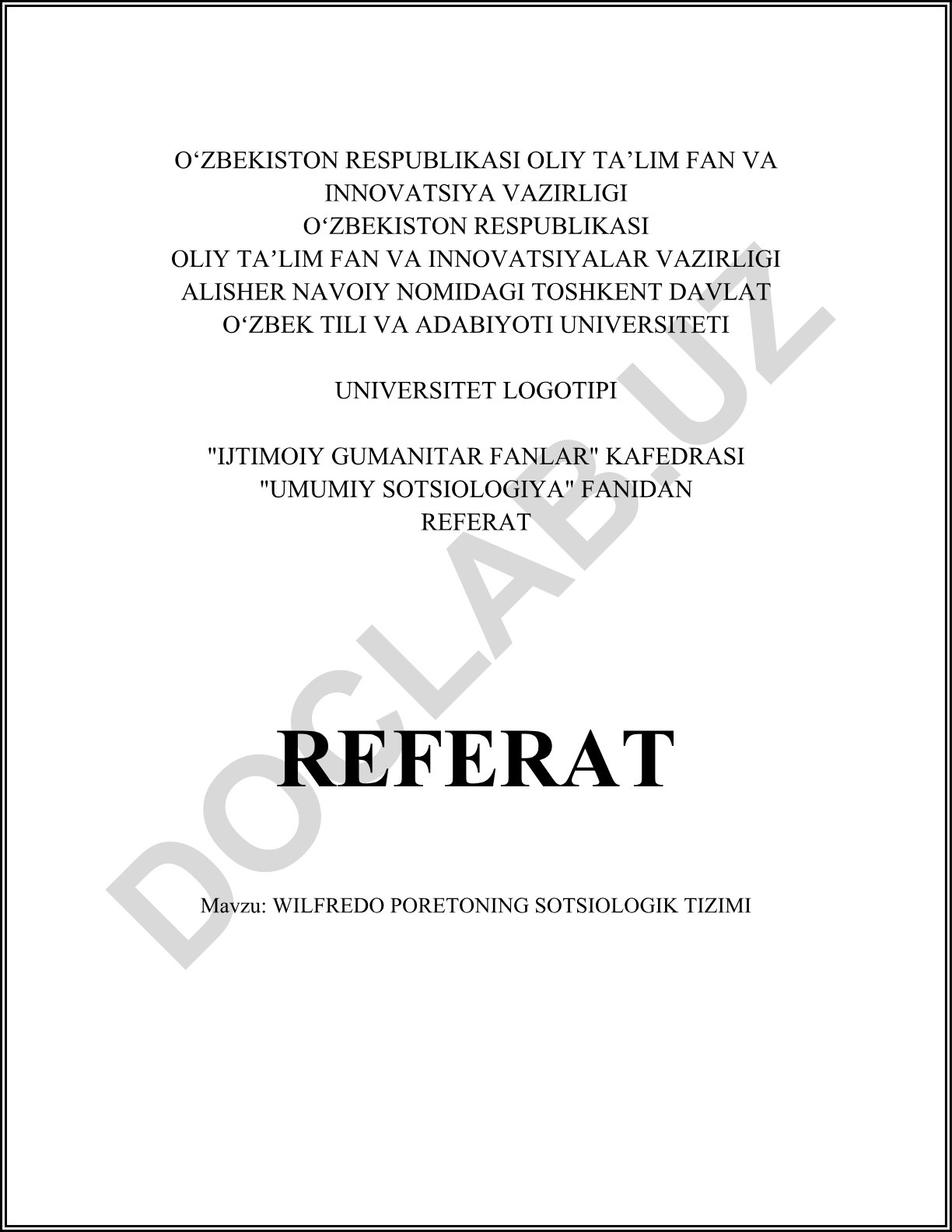 Wilfredo Poretoning sotsiologik tizimi