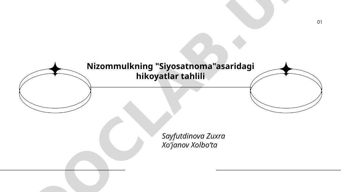 Nizommulkning "Siyosatnoma" asaridagi hikoyatlar tahlili