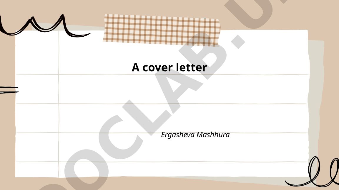 Cover letter tuzish va uning ahamiyati