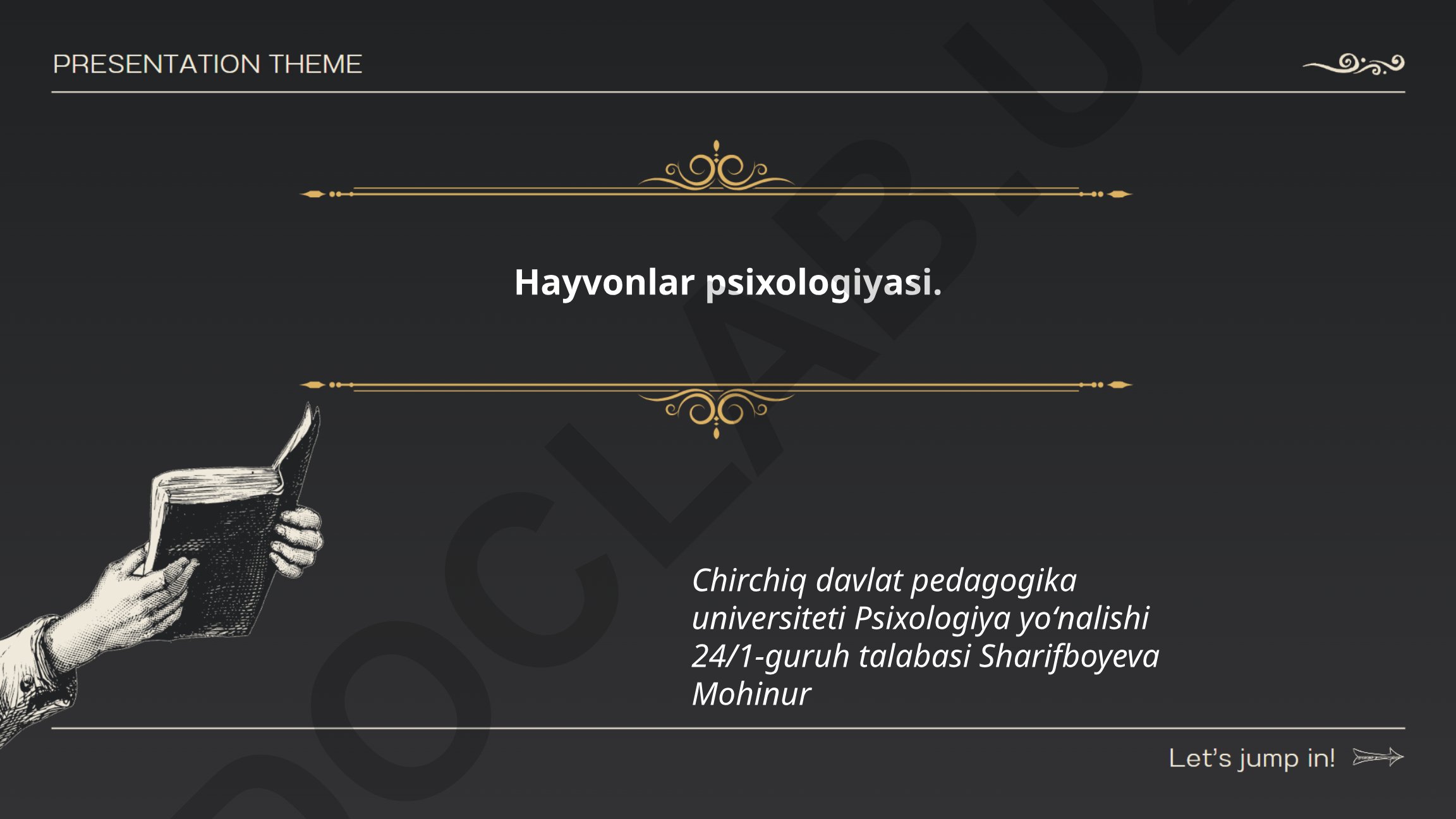 Hayvonlar psixologiyasi