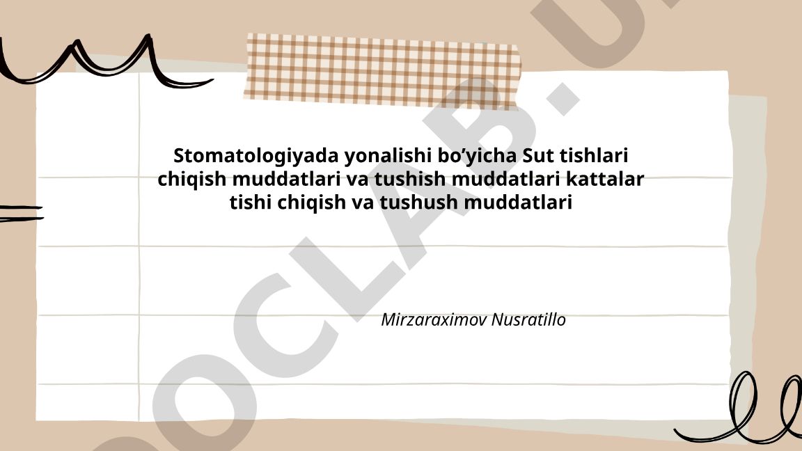 Sut va kattalar tishlarining chiqish va tushish muddatlari