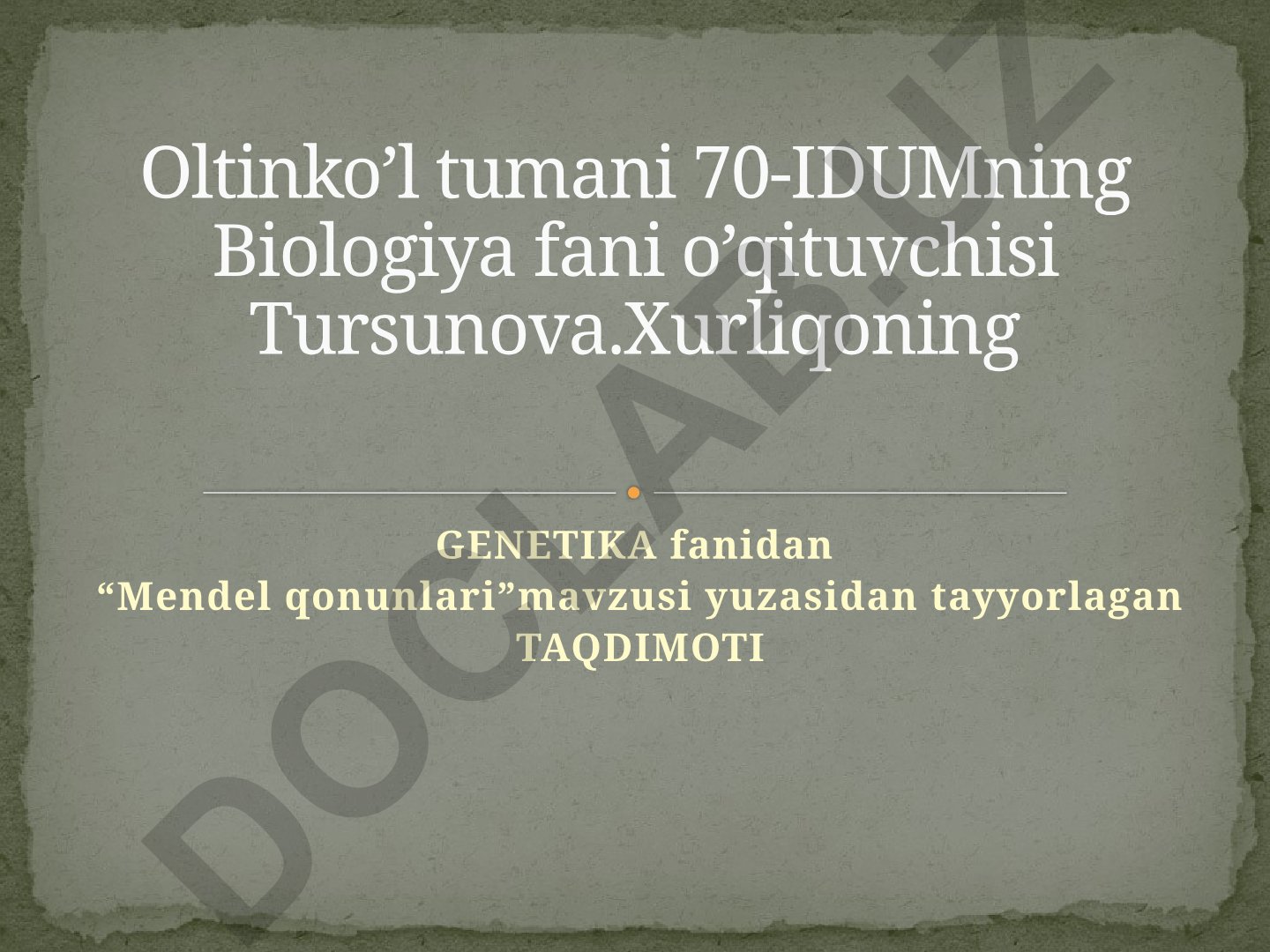 Mendel qonunlari