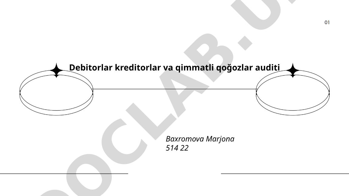 Debitorlar, kreditorlar va qimmatli qog'ozlar auditining tamoyillari va usullari