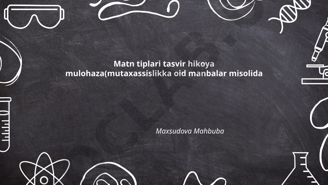 Matn tiplari: tasvir, hikoya va mulohaza