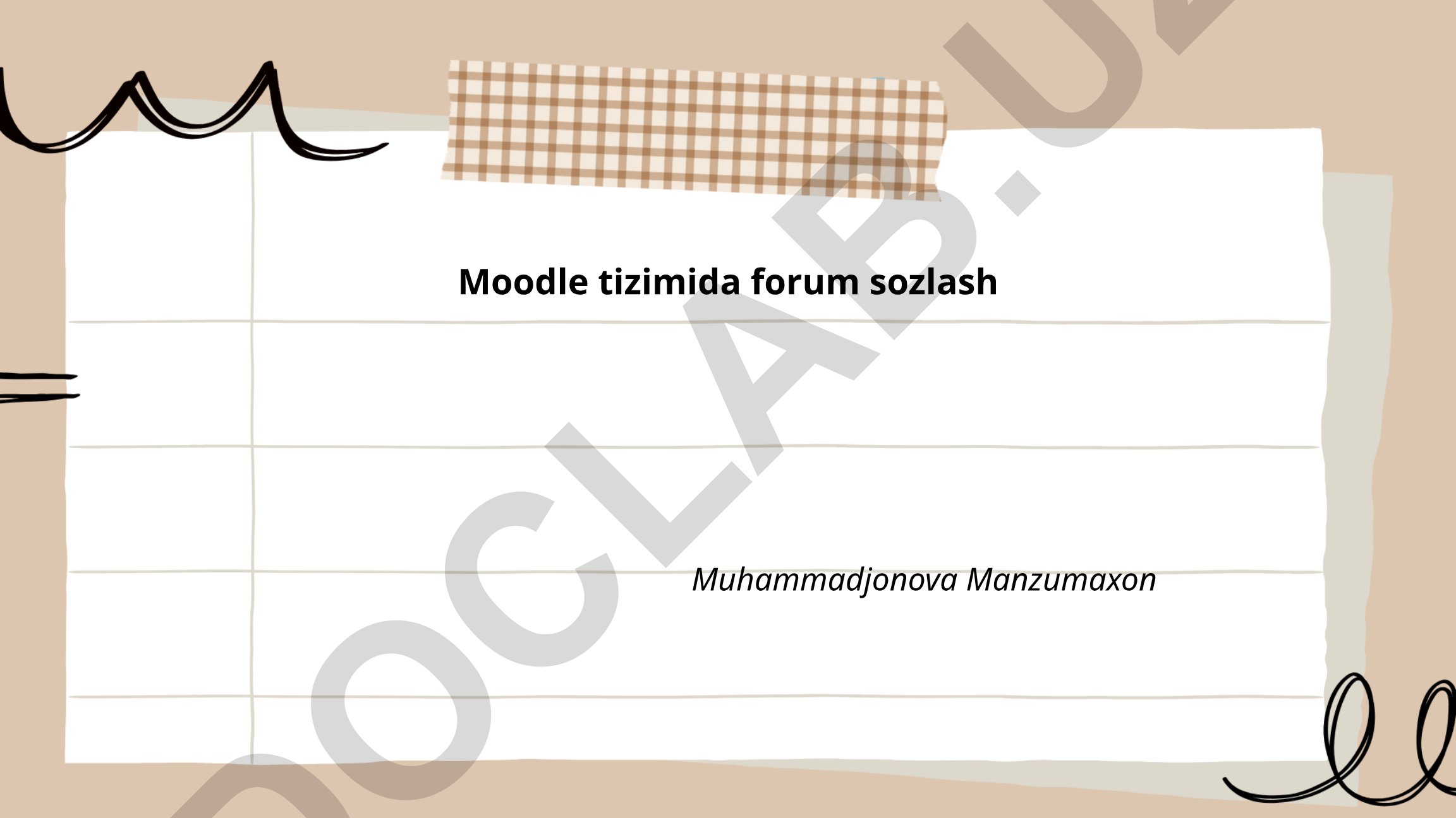 Moodle tizimida forum sozlash