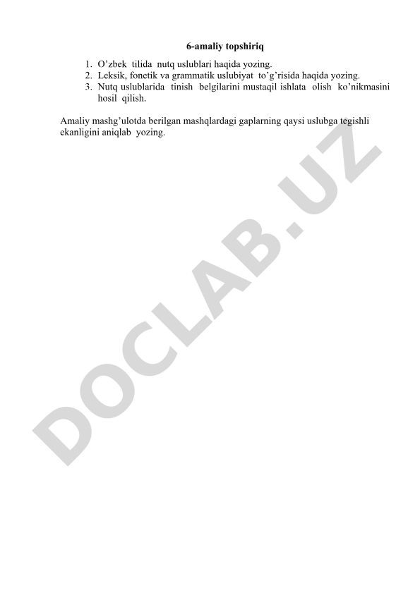 O'zbek tilida nutq uslublari va uslubiyat