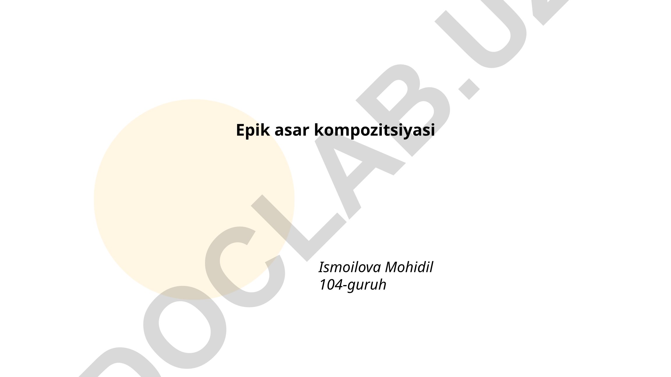 Epik asar kompozitsiyasi