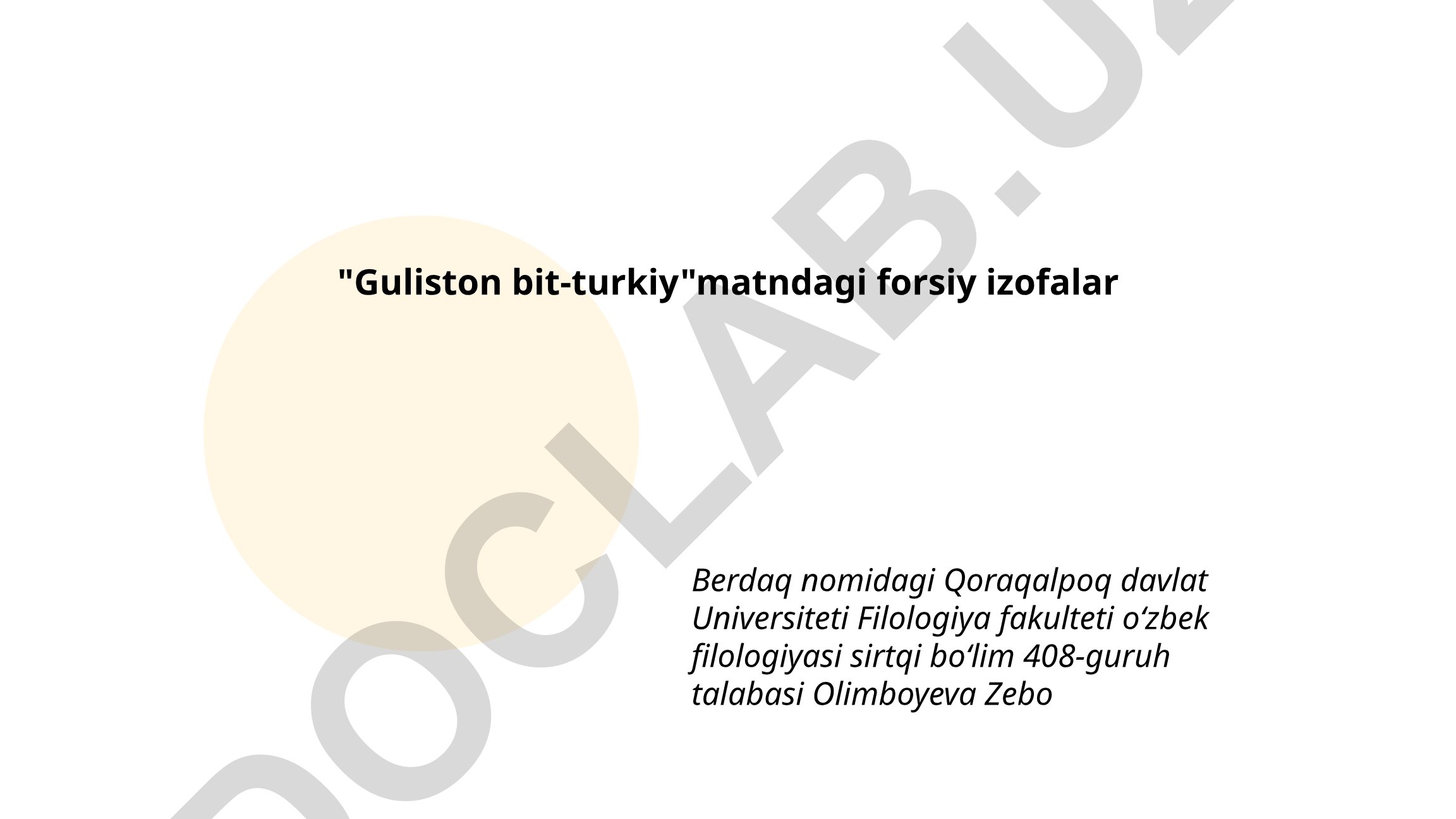 Guliston bit-turkiy matndagi forsiy izofalar