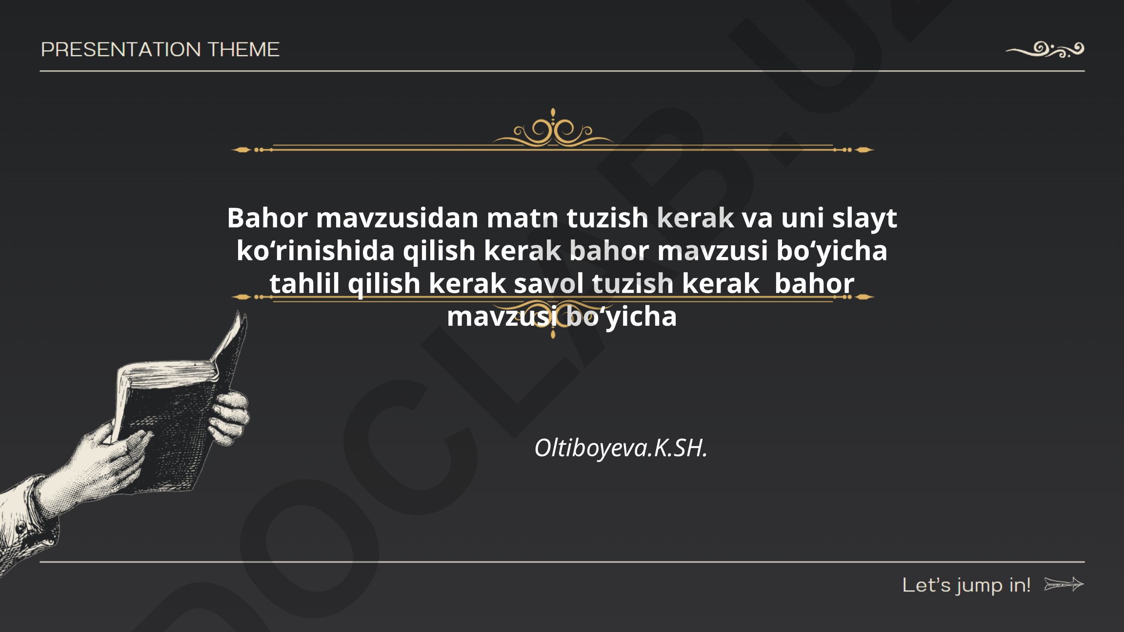 Bahor mavzusi bo'yicha matn tuzish va tahlil