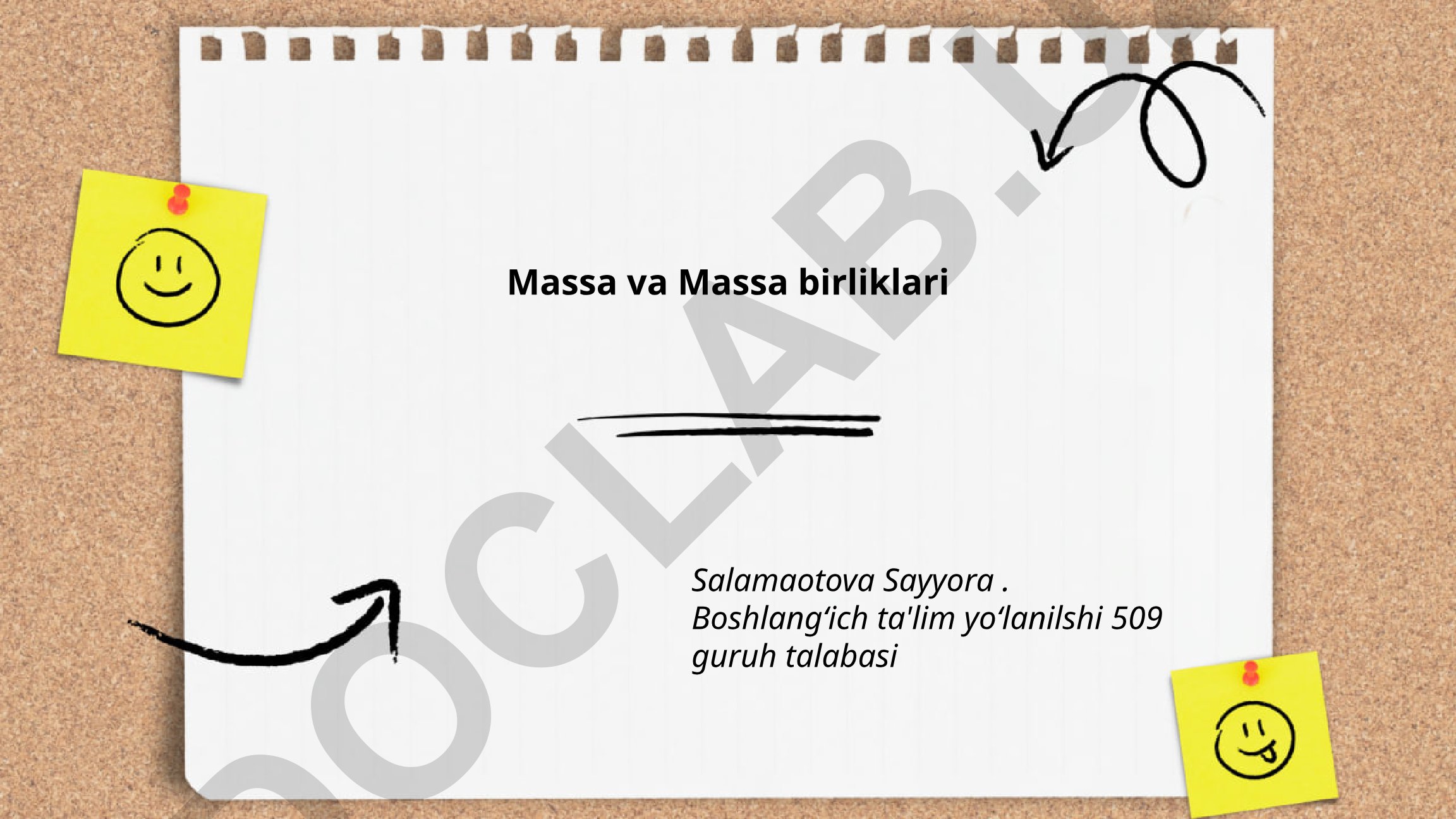 Massa va Massa birliklari