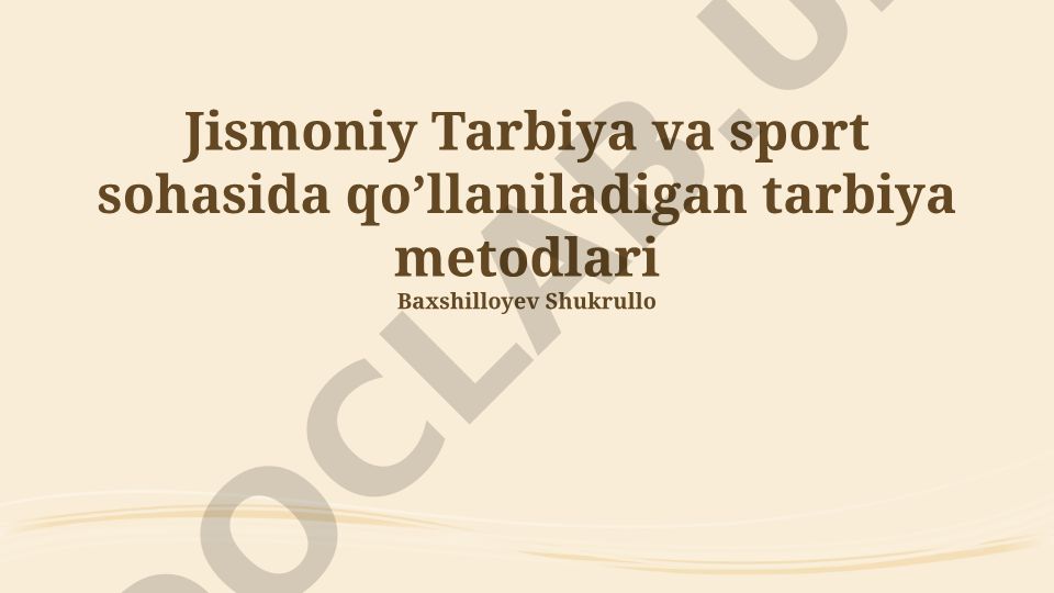 Jismoniy tarbiya va sportda tarbiya metodlari va o'qitish strategiyalari