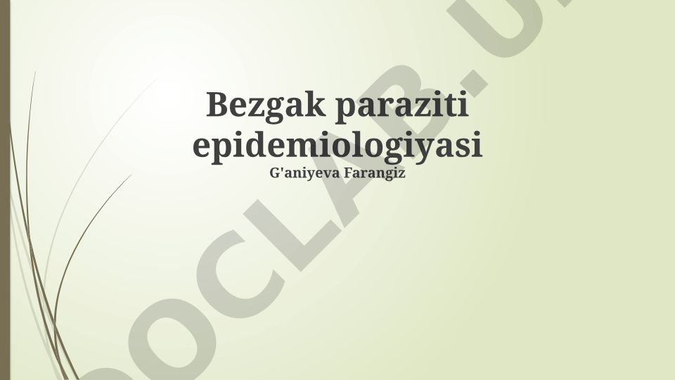 Bezgak paraziti epidemiologiyasi