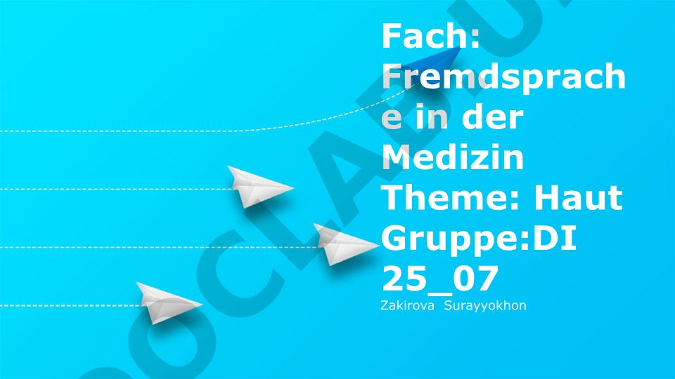 Fremdsprache in der Medizin – Haut