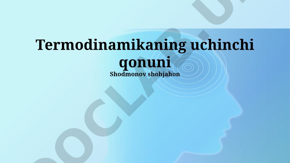 Termodinamikaning uchinchi qonuni