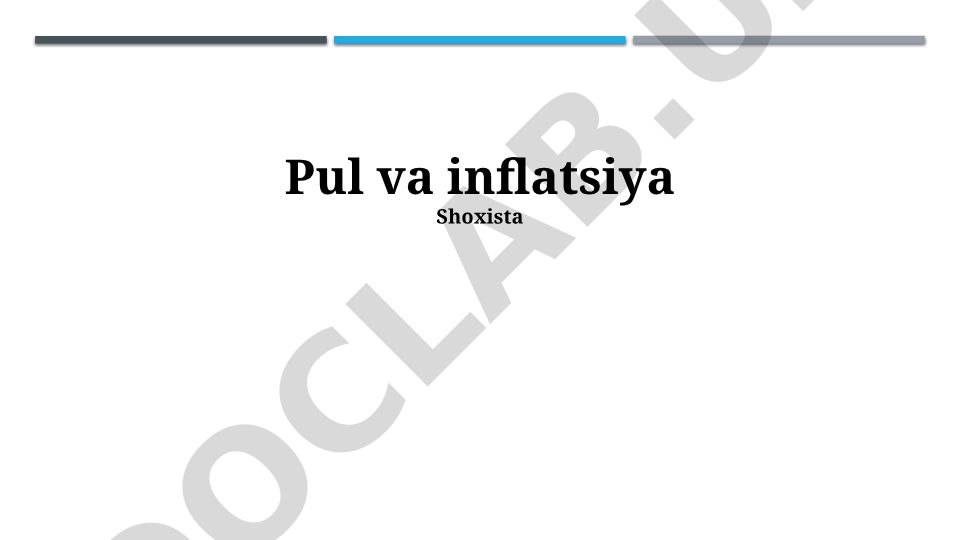 Pul va inflyatsiya: asosiy tushunchalar, sabablar va nazorat qilish usullari