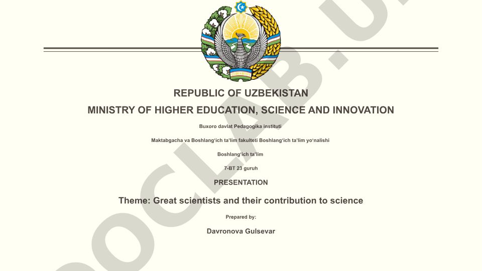Great scientists and their contribution to science