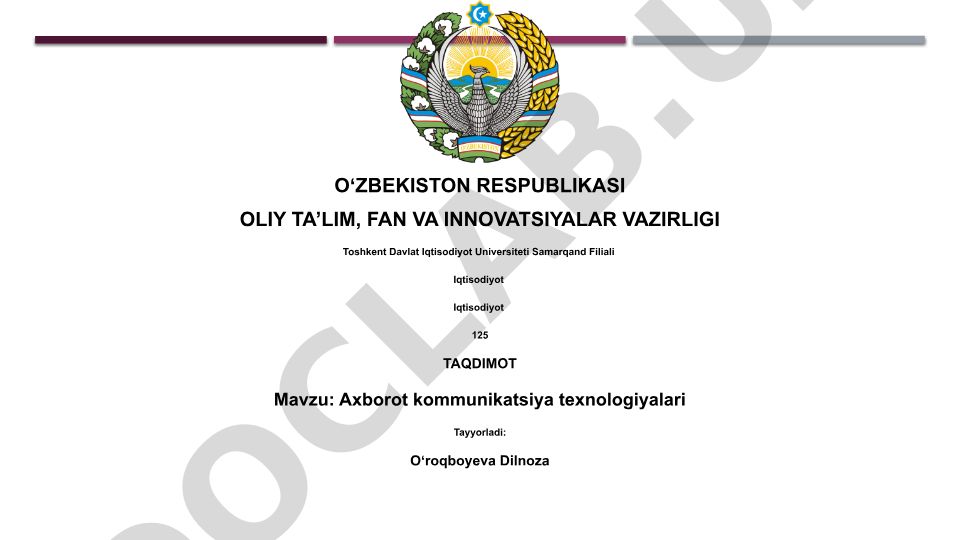 Axborot kommunikatsiya texnologiyalari