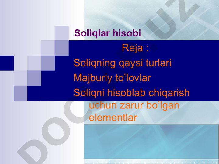 Soliqlar hisobi va yuridik shaxslar tushunchasi
