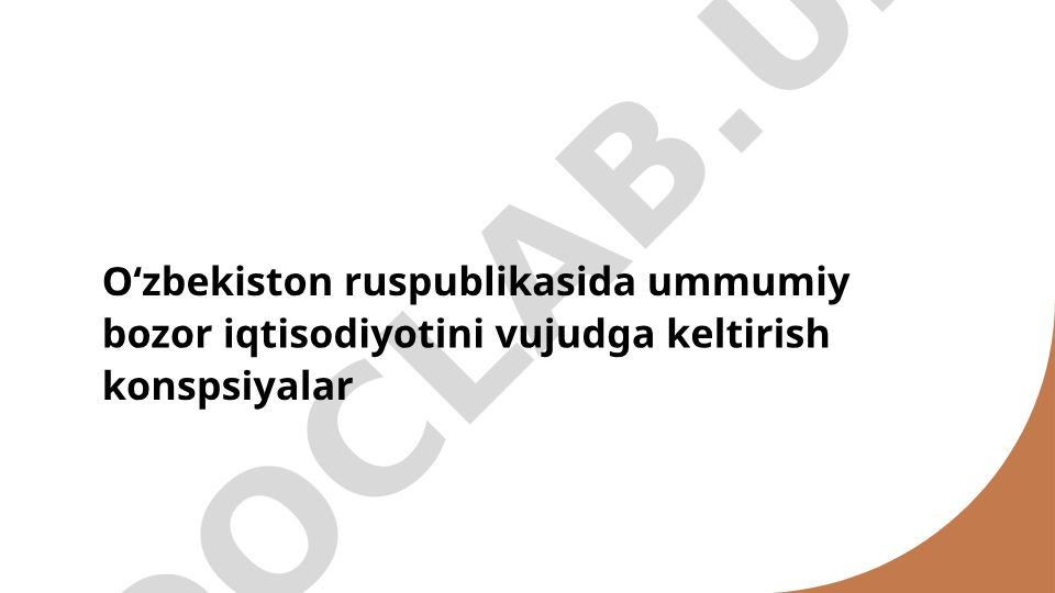 Oʻzbekistonda bozor iqtisodiyotiga o‘tish strategiyalari va iqtisodiy islohotlar