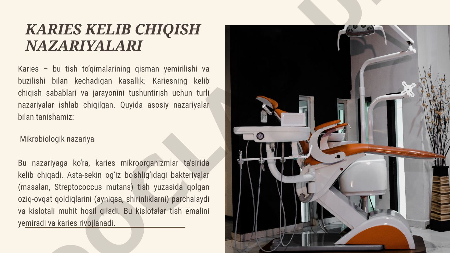 Karies kelib chiqish nazariyalari