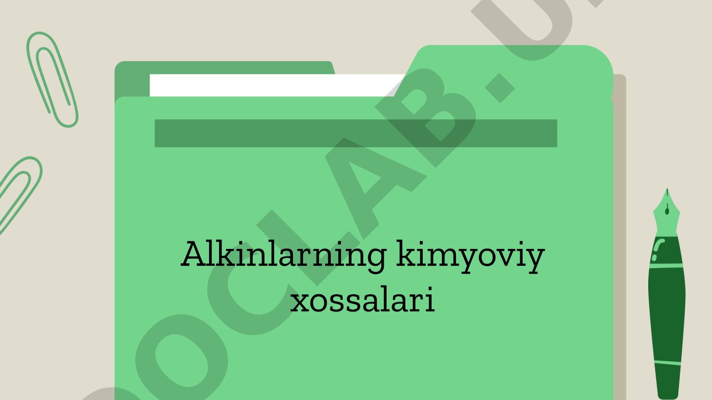 Alkinlarning kimyoviy xossalari va reaksiyalari
