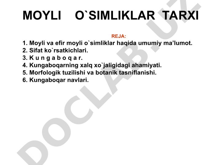 Moyli va efir moyli o'simliklar, kungaboqarning xalq xo'jaligidagi ahamiyati
