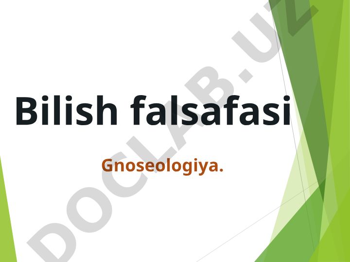 Bilish falsafasi va gnoseologiya