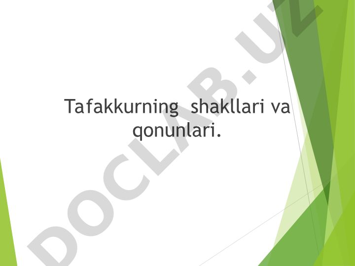 Tafakkurning shakllari va qonunlari