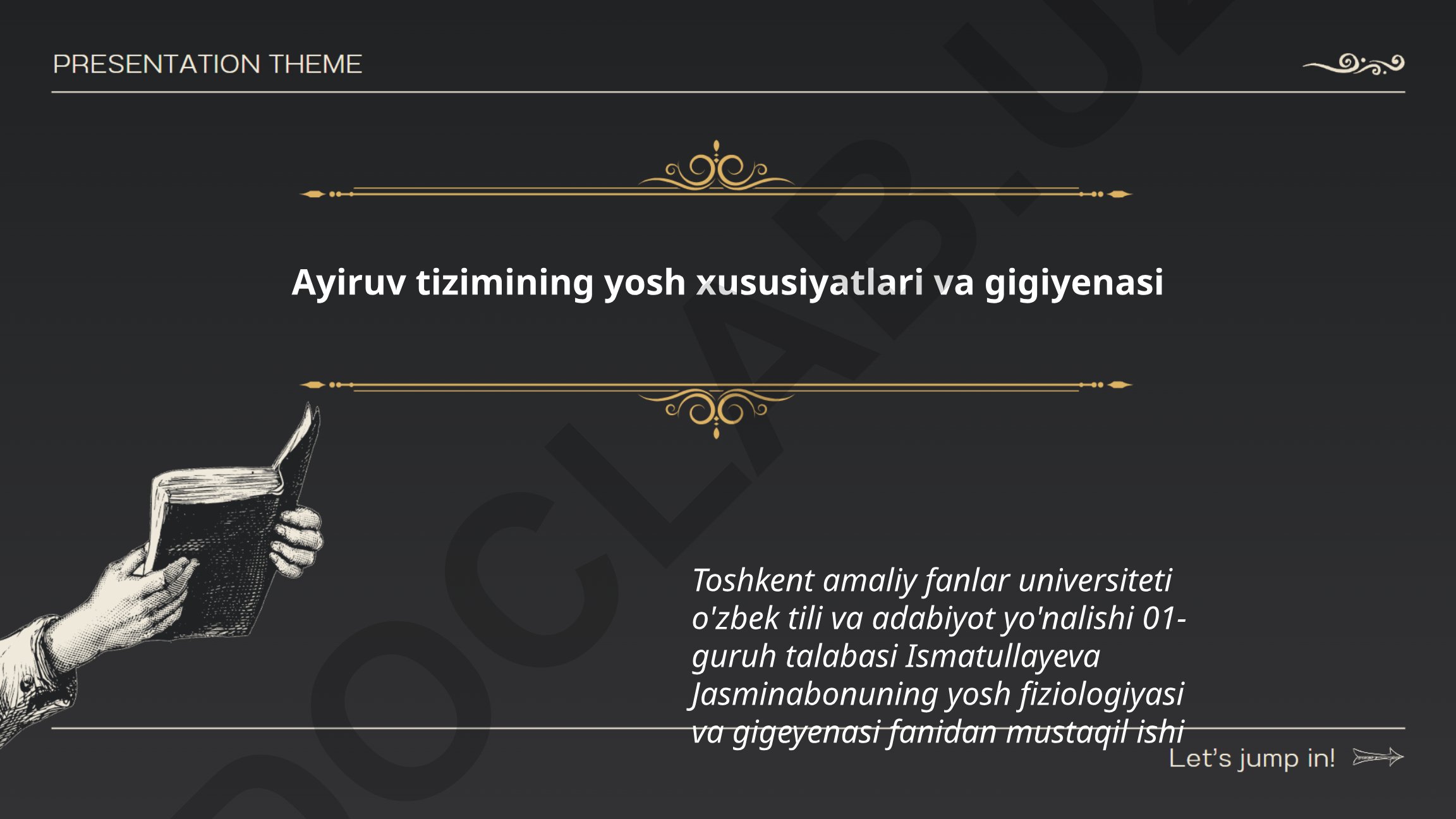 Ayiruv tizimining yosh xususiyatlari va gigiyenasi