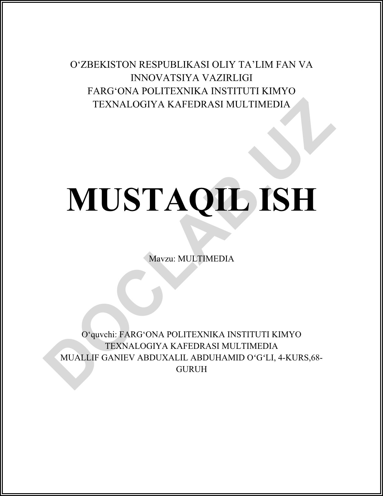Multimedia texnologiyalari, grafik dizayn va audio muhandislik