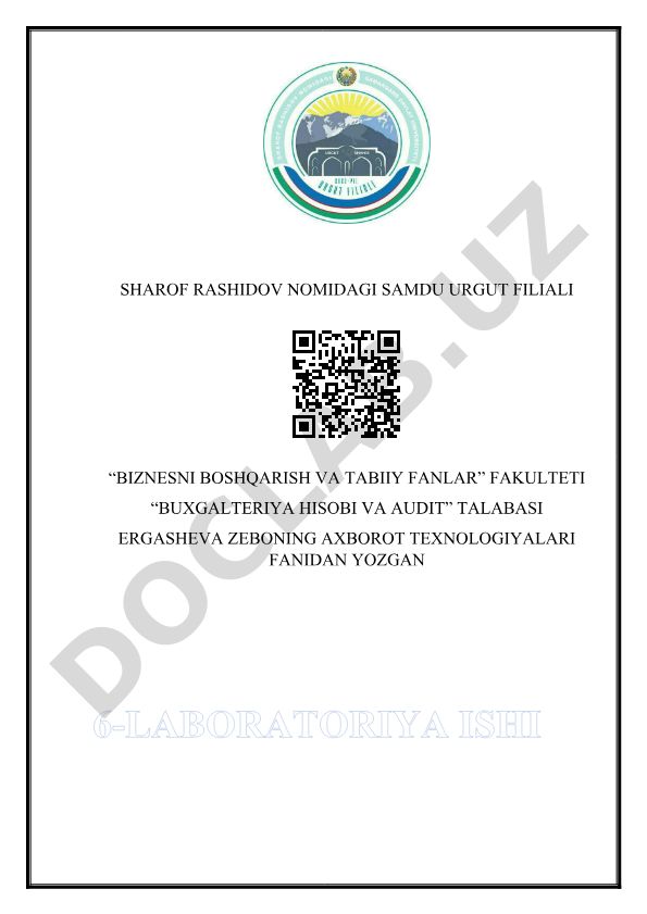 MS Accessda sohaga oid ma'lumotlar bazasini yaratish