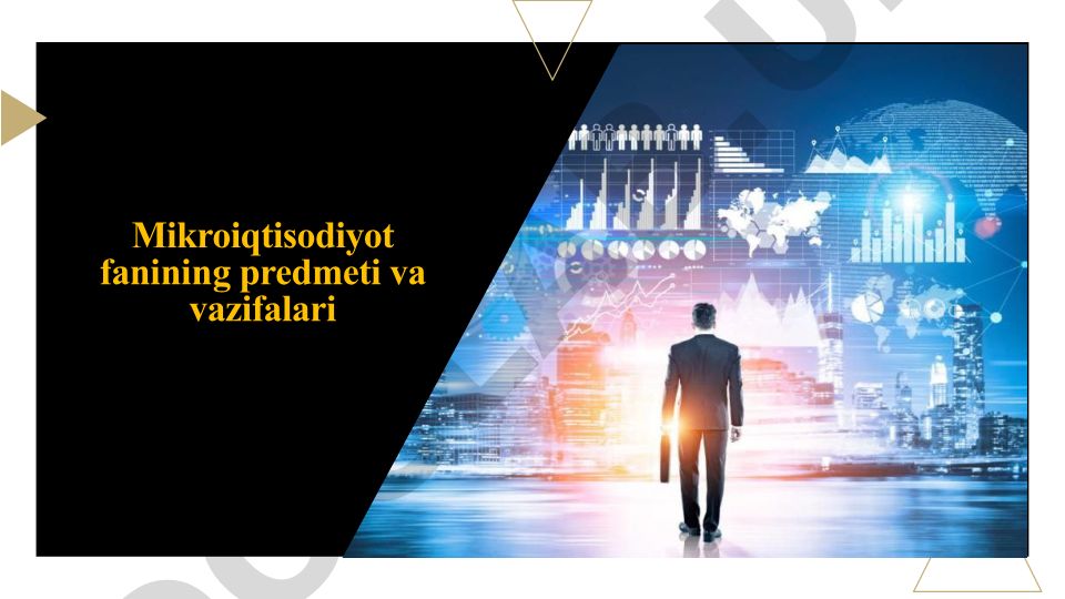 Mikroiqtisodiyot fanining predmeti va vazifalari
