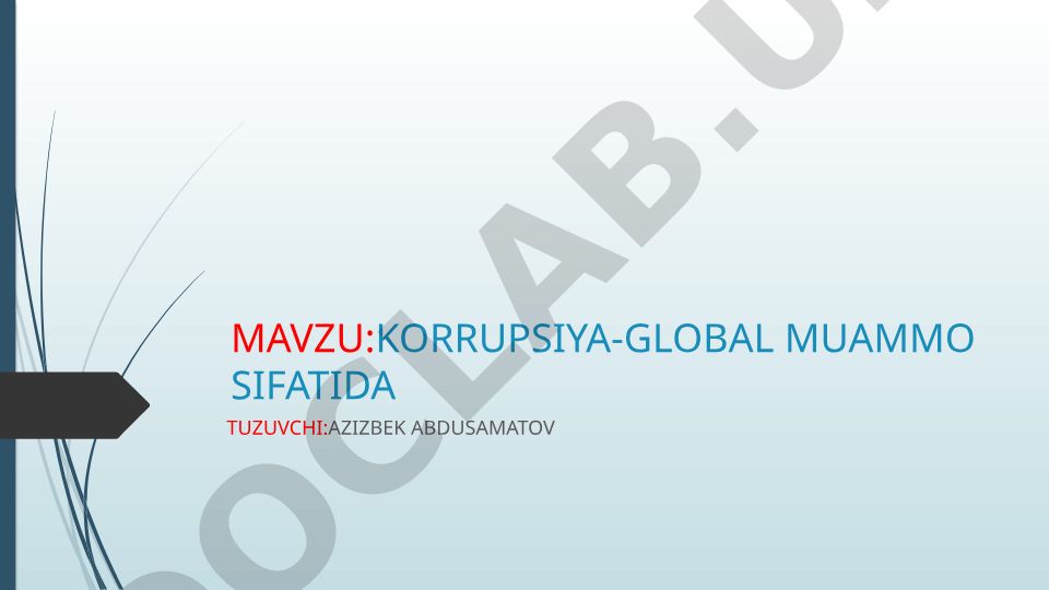 Korrupsiya - global muammo sifatida