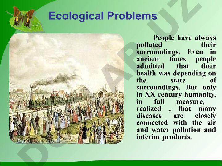 Ecological Problems: Air, Water and Soil Pollution