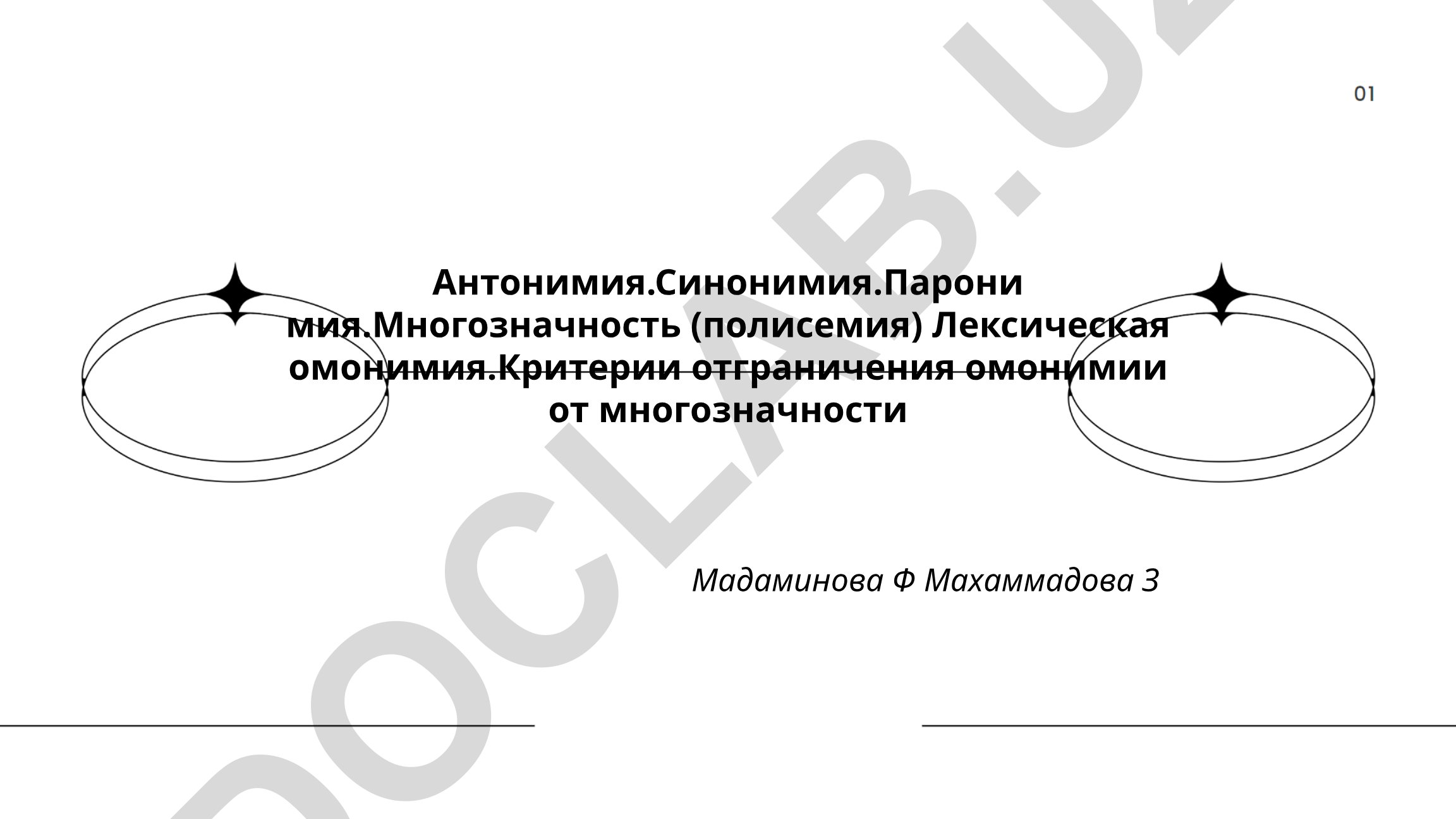 Антонимия, синонимия, паронимия, полисемия и лексическая омонимия
