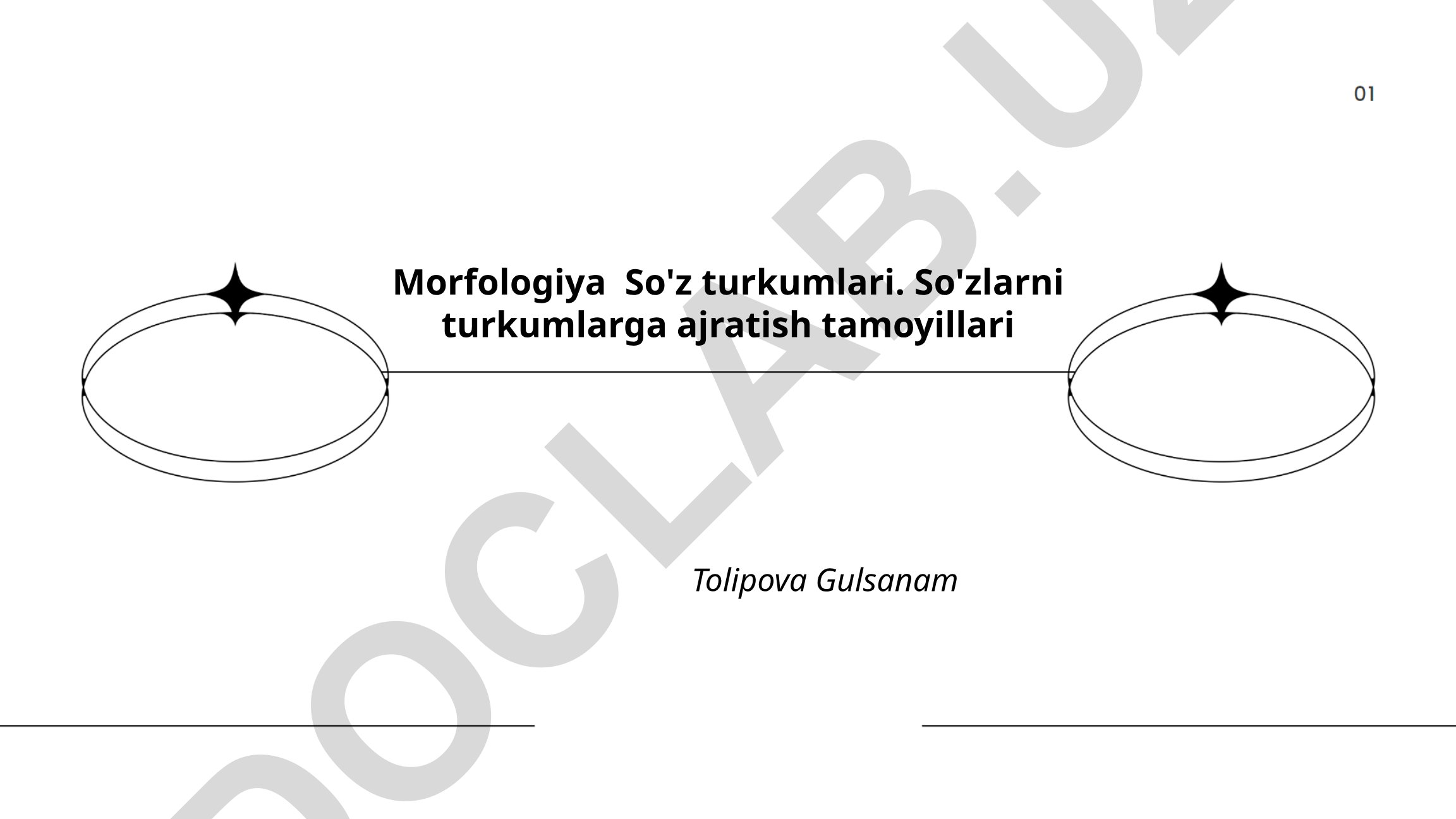 Morfologiya: So'z turkumlari va ularni tasniflash tamoyillari