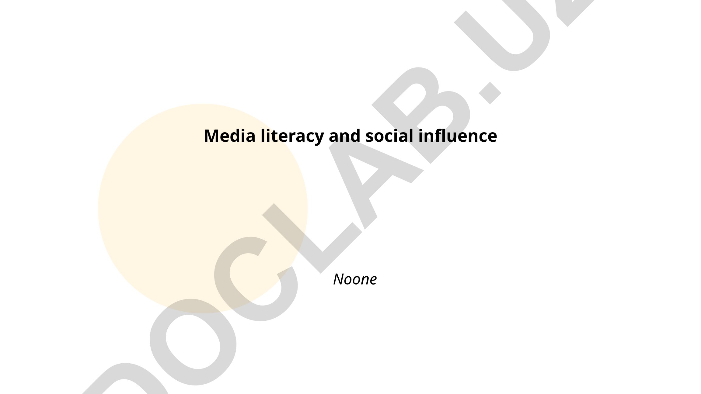 Media literacy and social influence