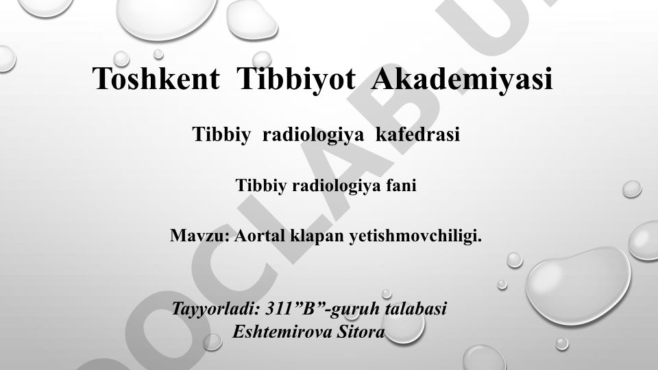 Aortal klapan yetishmovchiligi