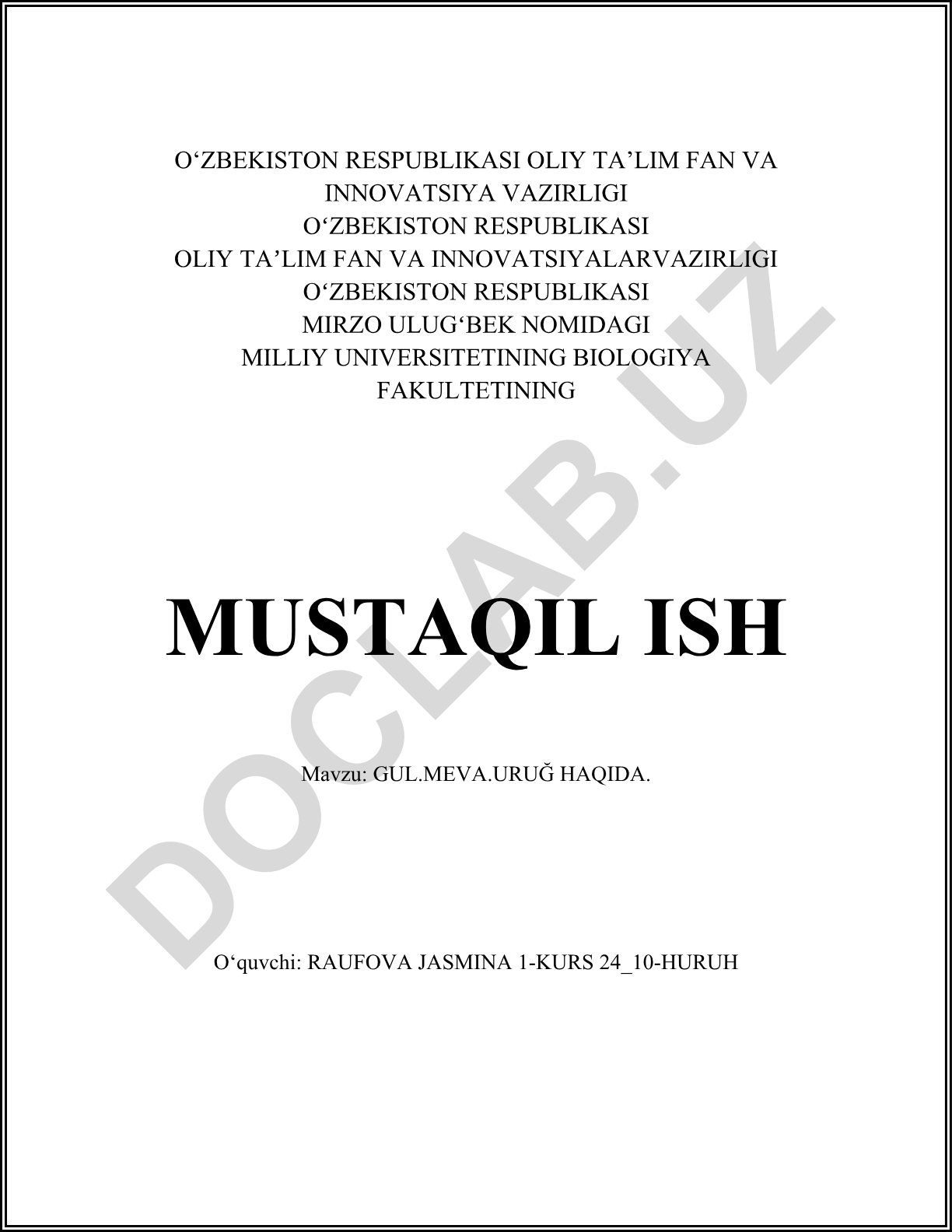 Gul meva urug'ining biologik xususiyatlari va etishtirish usullari