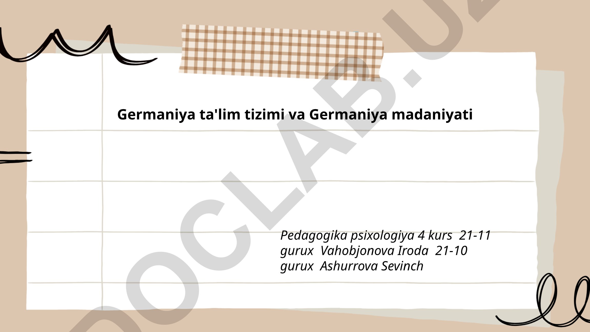Germaniya ta'lim tizimi va madaniyati