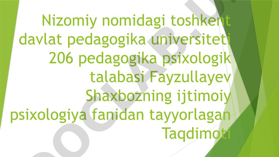 Ijtimoiy psixologiyada shaxs muammosi