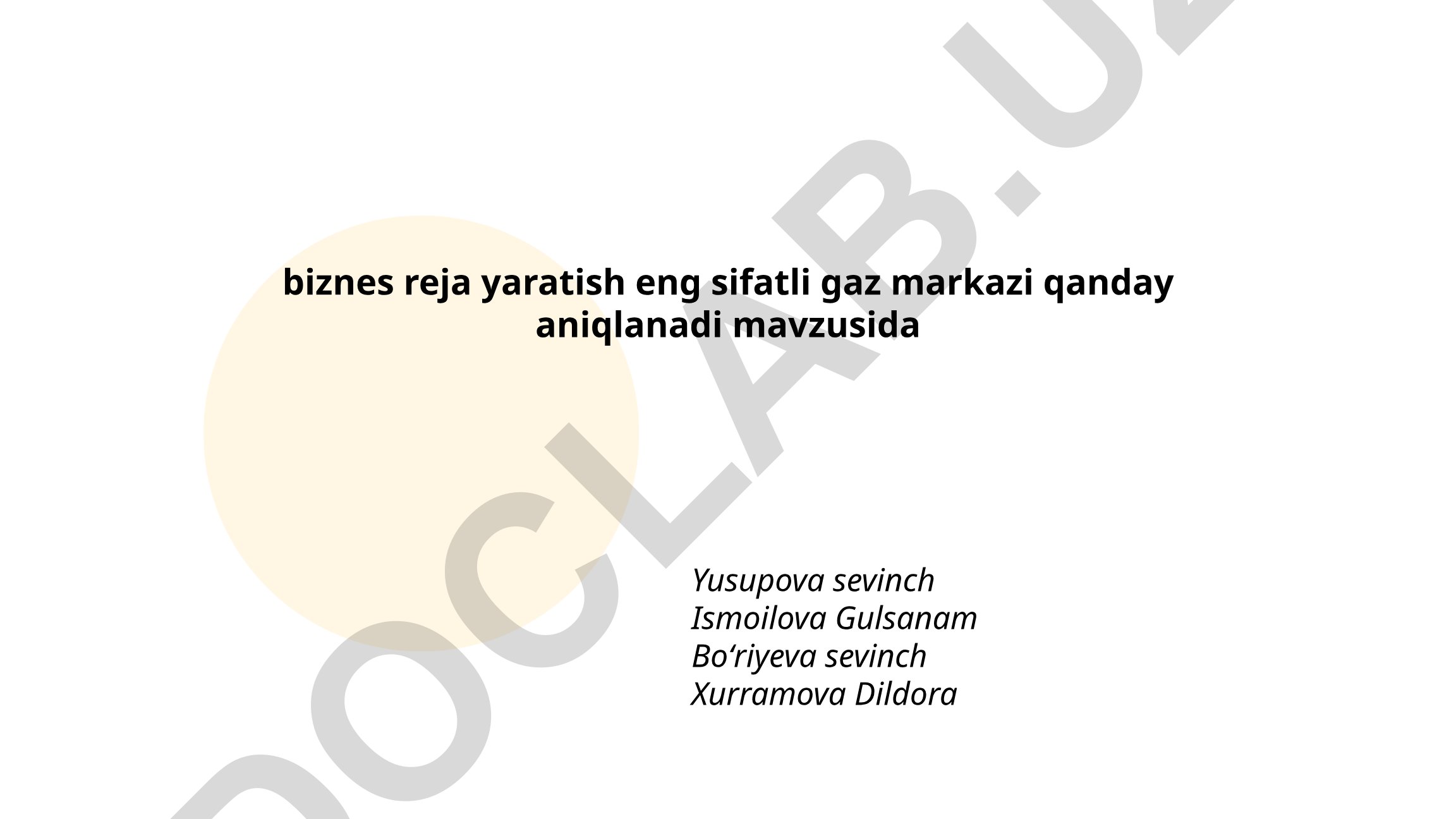 Eng sifatli gaz markazi qanday aniqlanadi