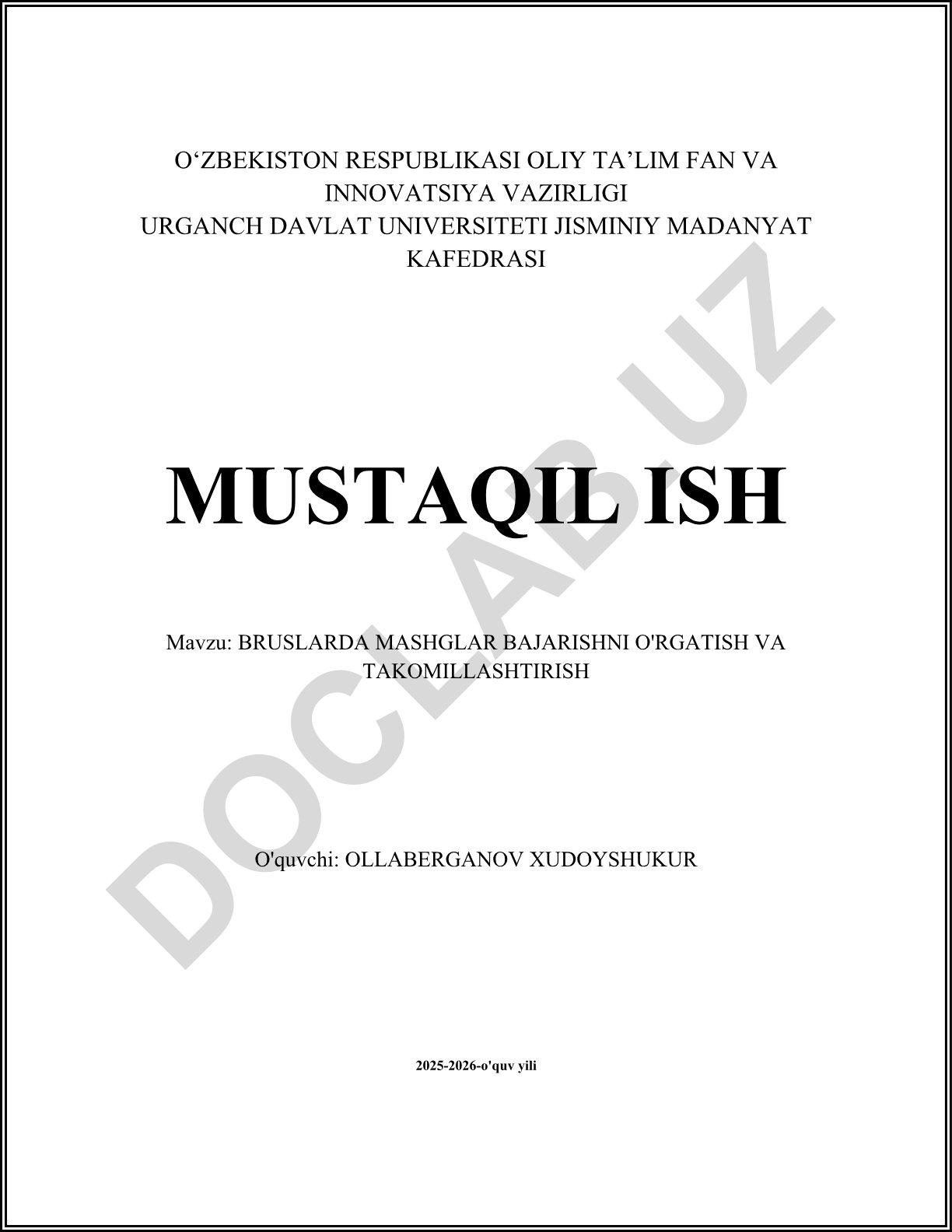 Bruslarda mashqlar bajarishni o'rgatish va takomillashtirish