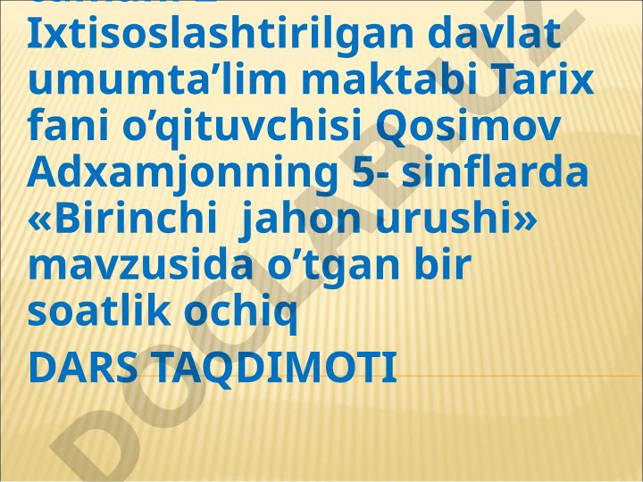 Birinchi Jahon urushi