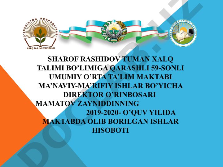 Ma'naviy-ma'rifiy ishlar hisoboti: yoshlarni madaniyat, san'at va sportga jalb etish