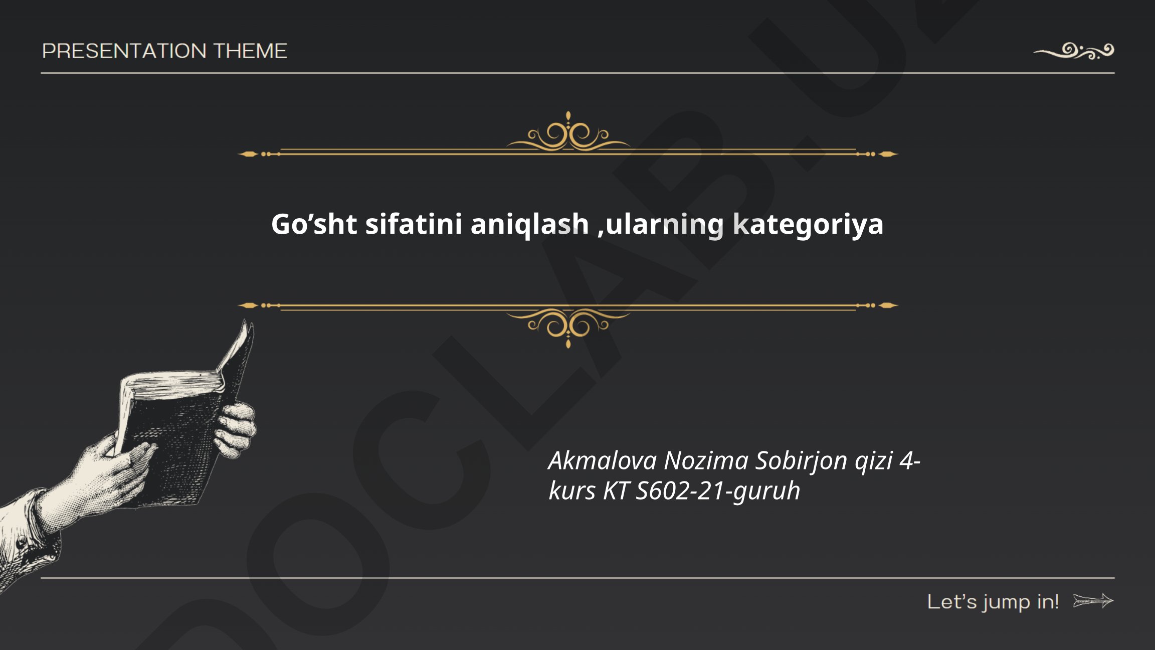 Go'sht sifatini aniqlash va kategoriyalari