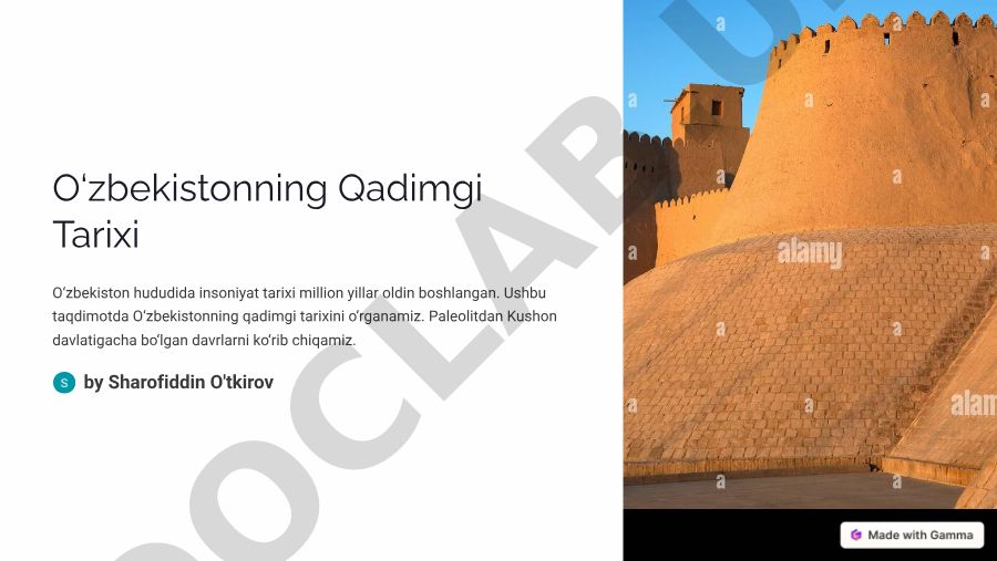 O'zbekistonning qadimgi tarixi