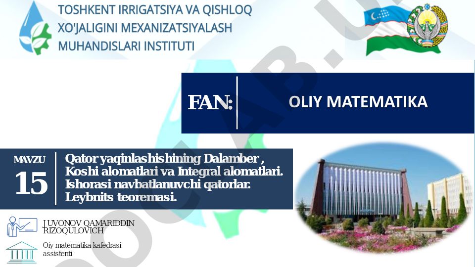 Qator yaqinlashishining Dalamber, Koshi va integral alomatlari