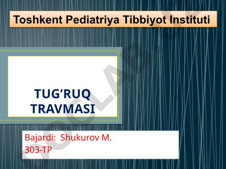 Yangi tug'ilgan chaqaloqlar asfiksiyasi va tug'ruq travmasi